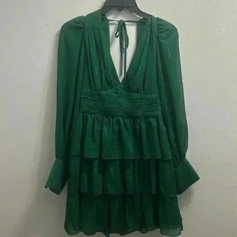 NWT WAYF ABOVE KNEE RUFFLE MINI DRESS